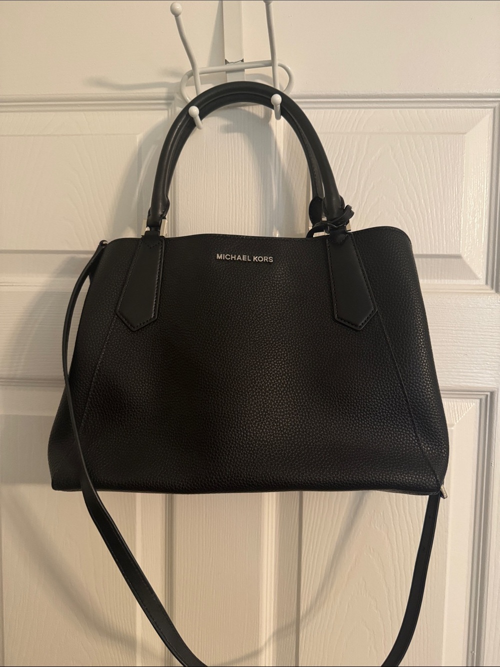 Michael Kors Black Pebbled Leather Satchel